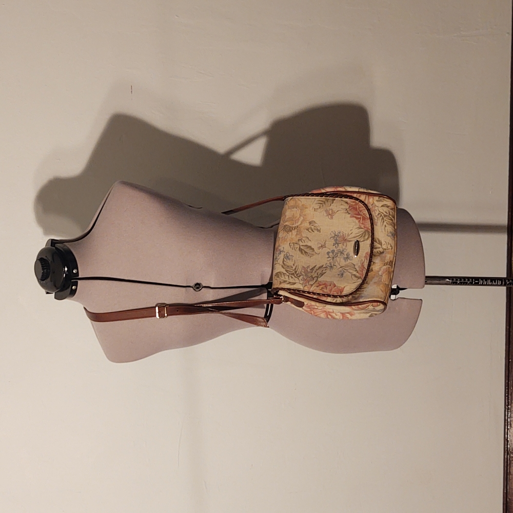 Liz Claiborne Floral Crossbody Bag - Brown and Cream